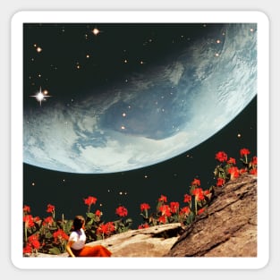 The earth through the red garden Sticker